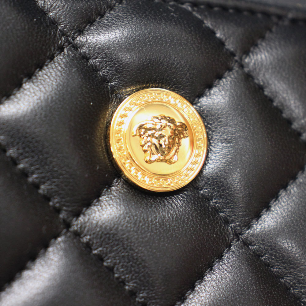 Versace quilted Medusa Wallet leather black Zip long - Picture 3 of 4